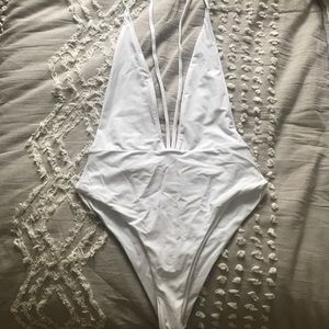 White strappy one piece